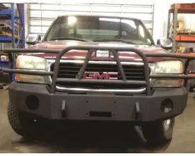 Hammerhead Armor Sierra 1500/Yukon Front Winch Bumper For 99-02 Sierra 1500 00-06 Yukon X-Series Full Brushguard Black Steel