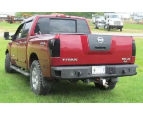 Hammerhead Armor Titan Rear Bumper With Sensors For 04-09 Nissan Titan Black Steel