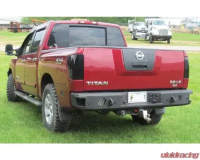 Hammerhead Armor Titan Rear Bumper With Sensors For 04-09 Nissan Titan Black Steel - 600-56-0095