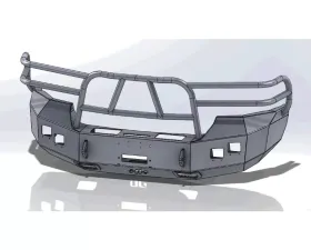 Hammerhead Armor Sierra Front Winch Bumper Full Brushguard For 07-10 Sierra 2500-3500 Black Steel X-Series