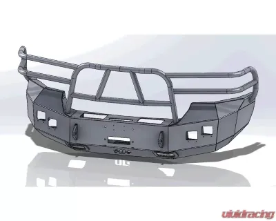 Hammerhead Armor Sierra Front Winch Bumper Full Brushguard For 07-10 Sierra 2500-3500 Black Steel X-Series - 600-56-0118