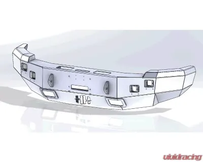 Hammerhead Armor Silverado Front Winch Bumper No Brushguard For 07-13 Silverado 1500 Black Steel - 600-56-0134