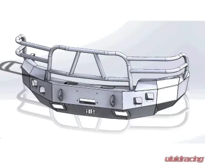 Hammerhead Armor Sierra 1500 Front Winch Bumper Full Brushguard For 07-13 Sierra 1500 X-Series Black Steel - 600-56-0196
