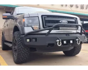 Hammerhead Armor F-150 Front Winch Bumper Eco-Boost No Winch Tray Pre Runner For 11-14 Ford F-150 Black Steel