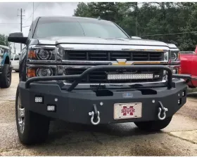 Hammerhead Armor Silverado Front Winch Bumper Pre Runner For 14-15 Silverado 1500 Black Steel