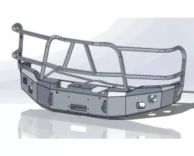 Hammerhead Armor Sierra Front Winch Bumper Full Brushguard For 14-15 Sierra 1500 Black Steel X-Series