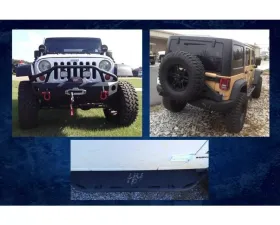 Hammerhead Armor Jeep JK Stubby Bumper Kit Front/Rear Bumper/Spare Tire Carrier/Running Boards For 07-18 Wrangler JK 2 Door Black