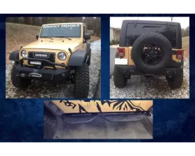 Hammerhead Armor Jeep JK Stubby Bumper Kit Front/Rear Bumper/Spare Tire Carrier/Running Boards For 07-18 Wrangler JK 4 Door Black