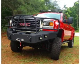 Hammerhead Armor Sierra Front Winch Bumper Full Brushguard For 15-18 Sierra 2500/3500 X-Series Black Steel