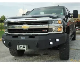 Hammerhead Armor Silverado Front Winch Bumper No Brushguard For 15-18 Silverado 2500-3500 Black Steel