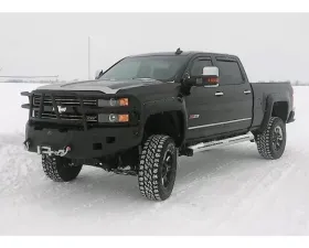 Hammerhead Armor Silverado Front Winch Bumper Full Brushguard For 15-18 Silverado 2500-3500 Black Steel X-Series