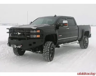 Hammerhead Armor Silverado Front Winch Bumper Full Brushguard For 15-18 Silverado 2500-3500 Black Steel X-Series - 600-56-0277