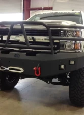 Hammerhead Armor Silverado Front Winch Bumper Full Brushguard For 15-18 Silverado 2500-3500 Black Steel X-Series                                     - 600-56-0277 - Image 2