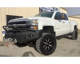 Hammerhead Armor Silverado Front Winch Bumper Pre Runner For 15-18 Silverado 2500-3500 Black Steel