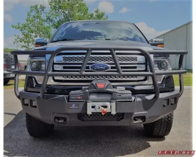 Hammerhead Armor F-150 Front Winch Bumper Eco-Boost With Winch Tray Full Brushguard For 11-14 Ford F-150 Black Steel X-Series - 600-56-0317