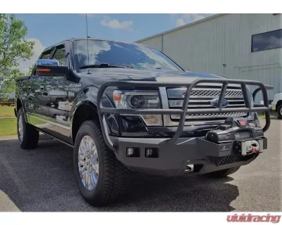 Hammerhead Armor F-150 Front Winch Bumper Eco-Boost With Winch Tray Full Brushguard For 11-14 Ford F-150 Black Steel X-Series - 600-56-0317