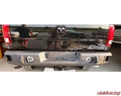 Hammerhead Armor RAM Rear Bumper With Sensors For 09-18 RAM 1500-3500 Black Steel - 600-56-0338
