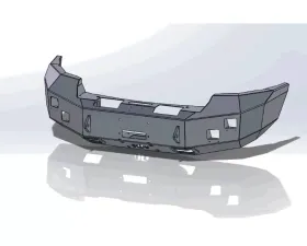 Hammerhead Armor Sierra Front Winch Bumper No Brushguard For 11-14 Sierra 2500-3500 Black Steel