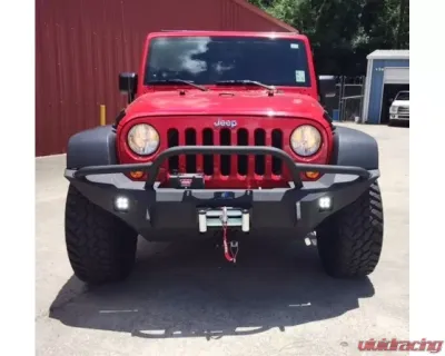 Hammerhead Armor Jeep JK Front Winch Bumper Pre Runner For 07-18 Wrangler JK Black Steel - 600-56-0396