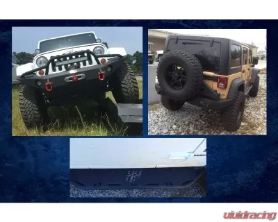 Hammerhead Armor Jeep JK Full Width Bumper Kit Front/Rear Bumper/Spare Tire Carrier/Running Boards For 07-18 Wrangler JK 2 Door Black - 600-56-0405
