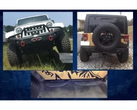 Hammerhead Armor Jeep JK Full Width Bumper Kit Front/Rear Bumper/Spare Tire Carrier/Running Boards For 07-18 Wrangler JK 4 Door Black
