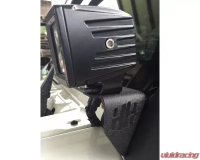 Hammerhead Armor Jeep JK A-Pillar Pod Light Mounts For 07-18 Wrangler JK Black Steel - 600-56-0456