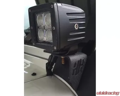 Hammerhead Armor Jeep JK A-Pillar Pod Light Mounts For 07-18 Wrangler JK Black Steel - 600-56-0456
