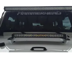 Hammerhead Armor Jeep JK 20 Inch Light Bar Hood Mounts For 07-18 Wrangler JK Black Steel