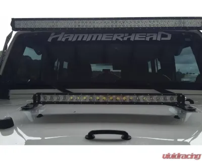 Hammerhead Armor Jeep JK 20 Inch Light Bar Hood Mounts For 07-18 Wrangler JK Black Steel - 600-56-0461