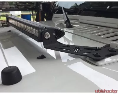 Hammerhead Armor Jeep JK 20 Inch Light Bar Hood Mounts For 07-18 Wrangler JK Black Steel - 600-56-0461