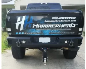 Hammerhead Armor RAM Rear Bumper Flush Mount With Sensors For 09-18 RAM 1500-3500 Black Steel