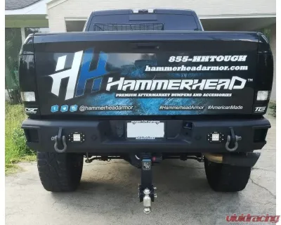 Hammerhead Armor RAM Rear Bumper Flush Mount With Sensors For 09-18 RAM 1500-3500 Black Steel - 600-56-0478