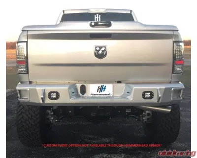 Hammerhead Armor RAM Rear Bumper Flush Mount With Sensors For 09-18 RAM 1500-3500 Black Steel - 600-56-0478