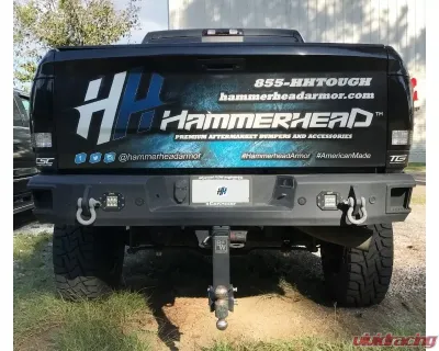 Hammerhead Armor RAM Rear Bumper Flush Mount With Sensors For 09-18 RAM 1500-3500 Black Steel - 600-56-0478