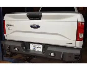 Hammerhead Armor F-150 Rear Bumper With Sensors Eco-Boost Flush Mount For 15-18 Ford F-150 Black Steel