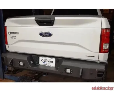 Hammerhead Armor F-150 Rear Bumper With Sensors Eco-Boost Flush Mount For 15-18 Ford F-150 Black Steel - 600-56-0480