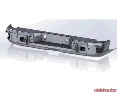 Hammerhead Armor Silverado/Sierra Rear Bumper With Sensors Flush Mount For 15-18 Silverado/Sierra 2500-3500 Black Steel - 600-56-0482