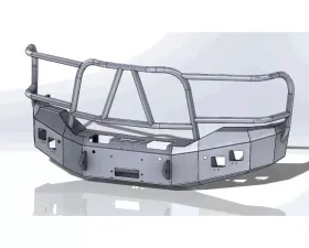 Hammerhead Armor Sierra Front Winch Bumper Full Brushguard For 16-18 Sierra 1500 Black Steel X-Series