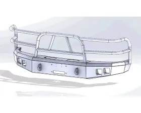 Hammerhead Armor F-150-450/Bronco Front Winch Bumper X-Series Full Brushguard 92-96 F-150/Bronco 92-98 F250-F-450 With Fog Light Mounts