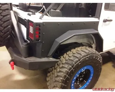 Hammerhead Armor Jeep JK Rear Fenders 07-18 Wrangler JK 4 Door Replacement Black Steel - 600-56-0510