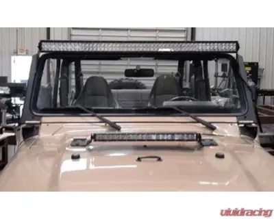 Hammerhead Armor Jeep TJ A-Pillar 50 Inch Light Bar Mounts For 97-06 Wrangler TJ Black Steel - 600-56-0515