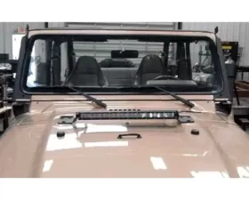 Hammerhead Armor Jeep TJ 20 Inch Light Bar Hood Mounts For 97-06 Wrangler TJ Black Steel