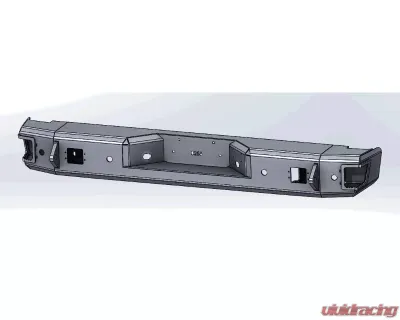 Hammerhead Armor Titan Rear Bumper With Sensors Flush Mount For 10-15 Nissan Titan Black Steel - 600-56-0540