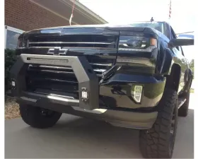 Hammerhead Armor Silverado/Sierra Bumper Bull Bar For 14-18 Silverado/Sierra 1500 Wrinkle Black With Flush Mount Led Lights