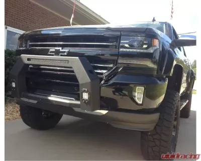 Hammerhead Armor Silverado/Sierra Bumper Bull Bar For 14-18 Silverado/Sierra 1500 Wrinkle Black With Flush Mount Led Lights - 600-56-0541