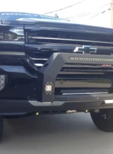 Hammerhead Armor Silverado/Sierra Bumper Bull Bar For 14-18 Silverado/Sierra 1500 Wrinkle Black With Flush Mount Led Lights                                     - 600-56-0541 - Image 2