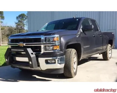 Hammerhead Armor Silverado/Sierra Bumper Bull Bar For 14-18 Silverado/Sierra 1500 Wrinkle Black With Flush Mount Led Lights - 600-56-0541