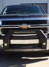 Hammerhead Armor Silverado/Sierra Bumper Bull Bar For 14-18 Silverado/Sierra 1500 Wrinkle Black With Flush Mount Led Lights                                     - 600-56-0541 - Image 4