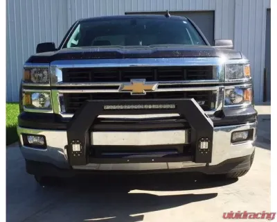 Hammerhead Armor Silverado/Sierra Bumper Bull Bar For 14-18 Silverado/Sierra 1500 Wrinkle Black With Flush Mount Led Lights - 600-56-0541