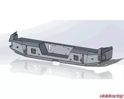 Hammerhead Armor F-250-450 Rear Bumper With Sensors For 17-18 Ford F250-F-550 Black Steel - 600-56-0591